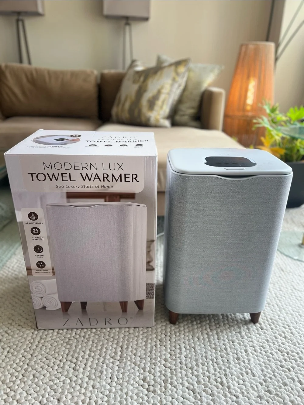 Zadro Modern Lux Towel Warmer 24L Aromatherapy Timer